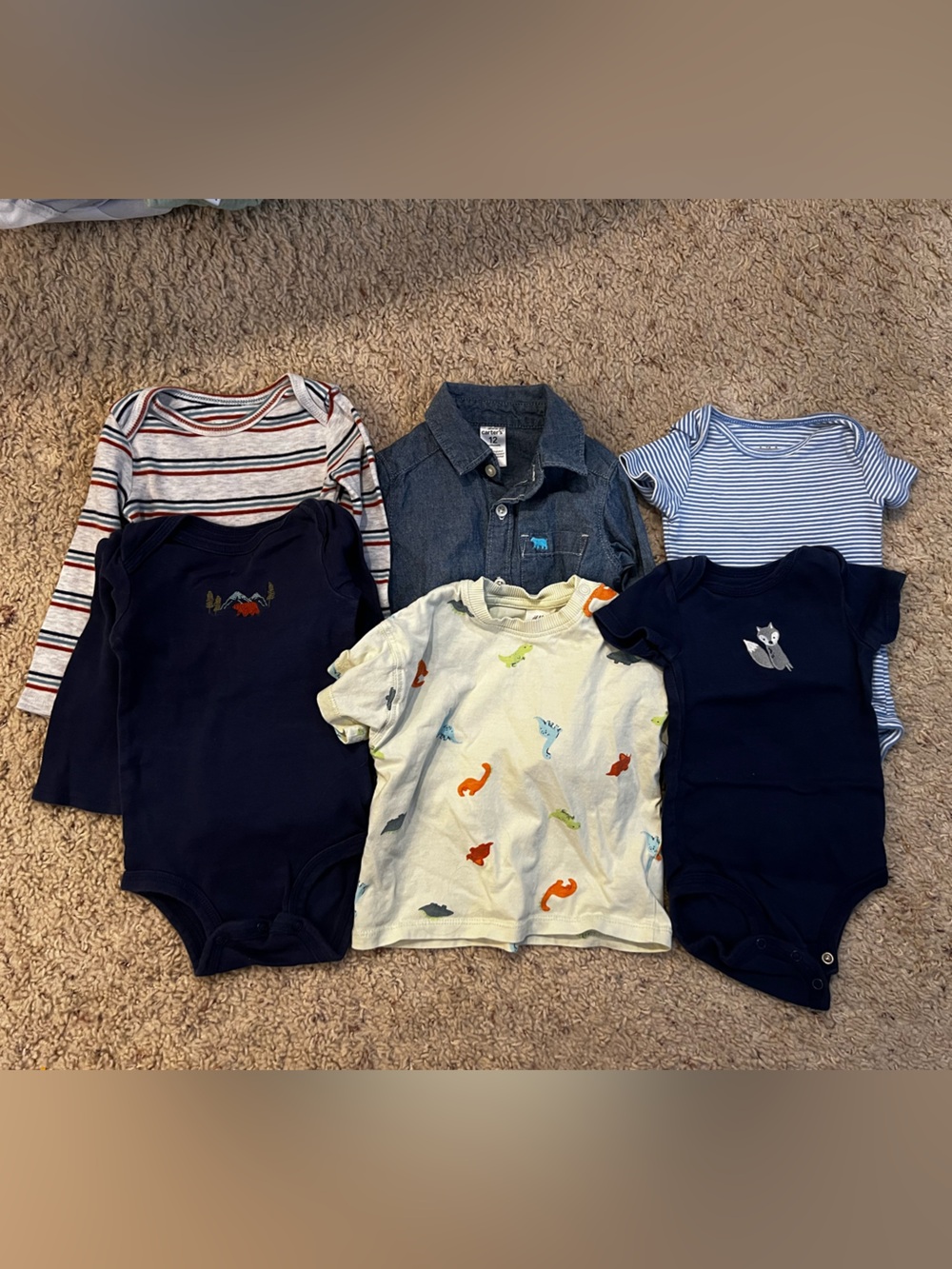 Baby Boy Mixed Onesie Bundle - 12 months and 6 months